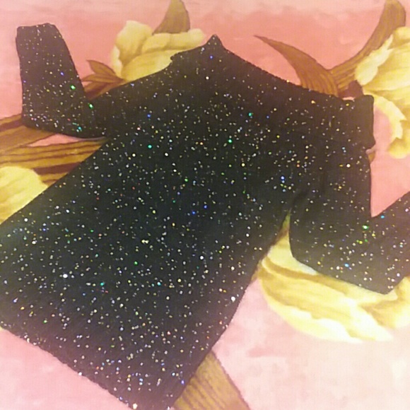 No Boundaries Sweaters - Black Sequin Turtleneck Sweater